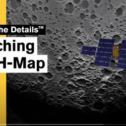 Title screen showing LunaH-Map in front of Moon with craters.